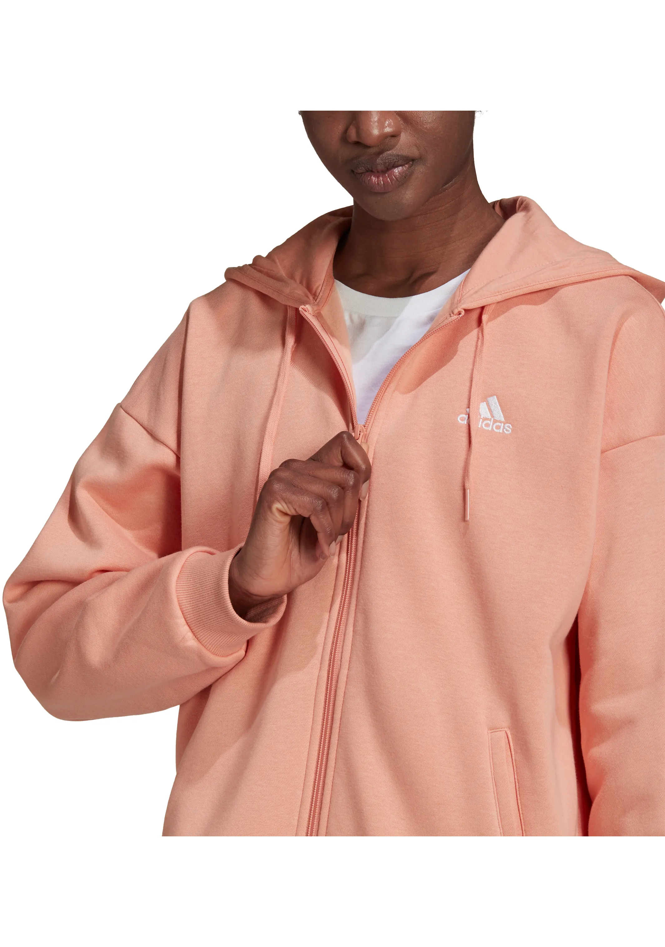 Adidas Womens Essentials Small Logo Full-Zip Hoodie <br> H10179