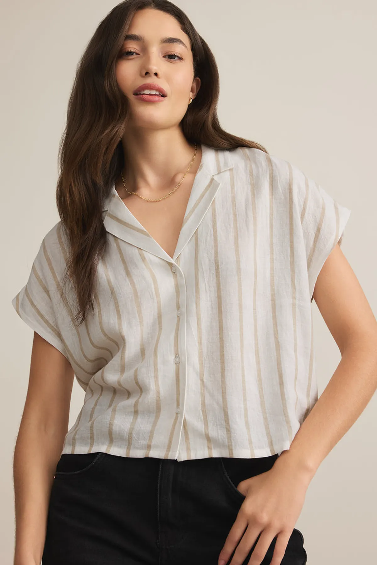 Parallel Button Down Top