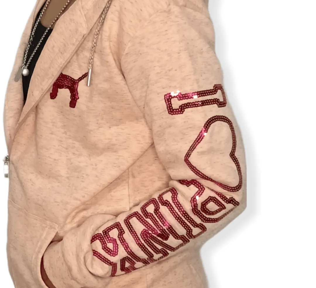 PINK Women Zip-Through Hoodie - Pink