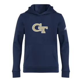 Youth Georgia Tech Yellow Jackets Adidas Locker Room Navy Hooded Sweatshirt