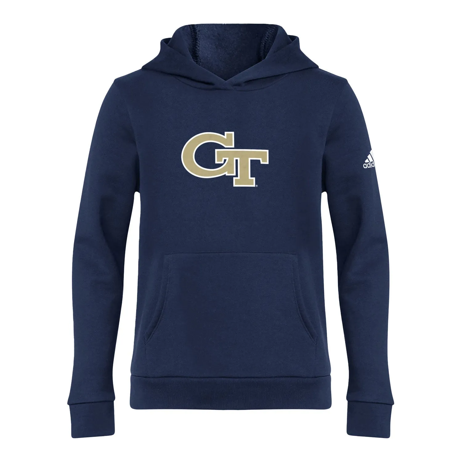 Youth Georgia Tech Yellow Jackets Adidas Locker Room Navy Hooded Sweatshirt